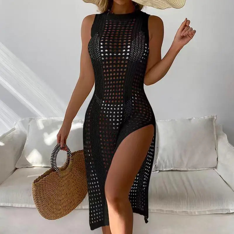 Sleeveless Crochet Beach Cover Up