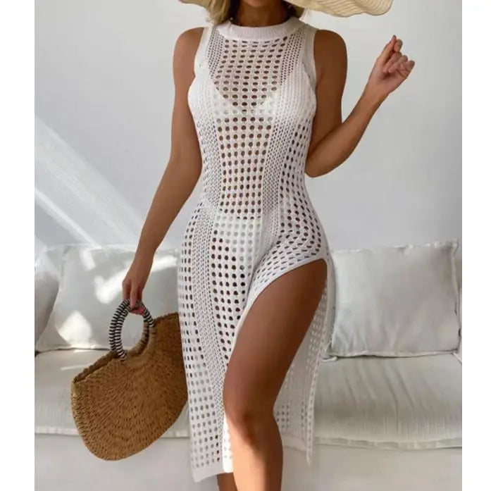 Sleeveless Crochet Beach Cover Up