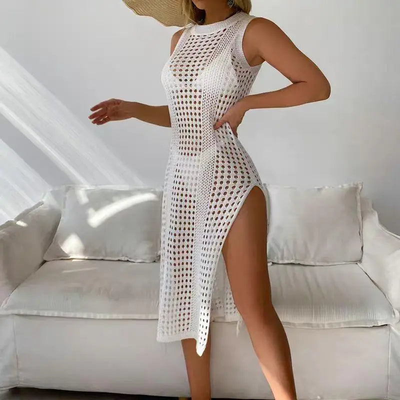 Sleeveless Crochet Beach Cover Up